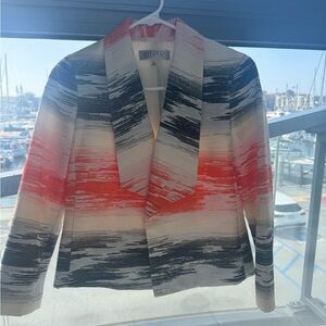 Kasper Women's Striped Jacket - Black, Red, White